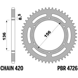 Rear Sprocket Steel Standard - 420 PBR
