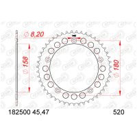 Rear sprocket Steel Standard - 520 Afam