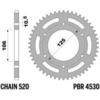 Rear Sprocket Steel Standard - 520 PBR