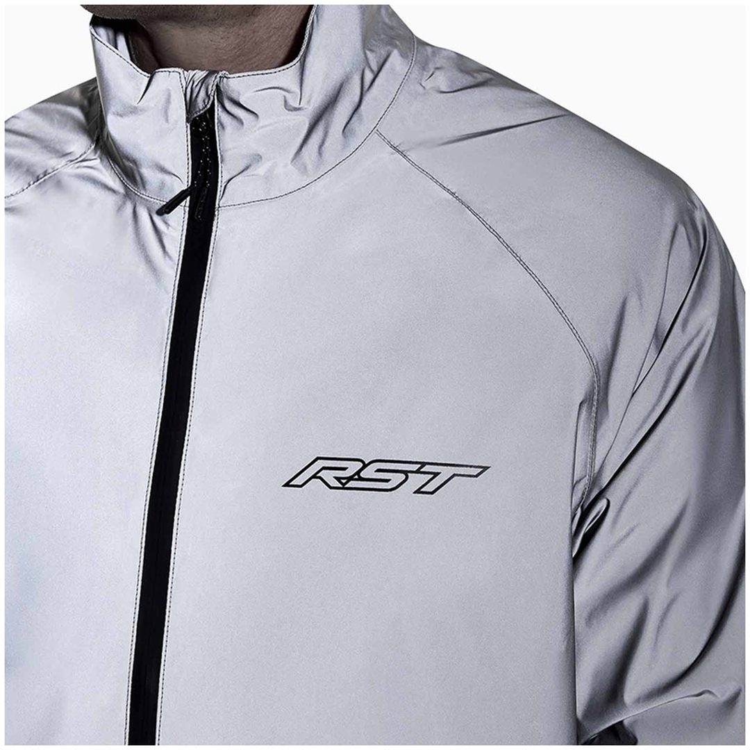 Regnjakke Night Rider Vandtæt Tekstil Sølv RST XL – billede 5