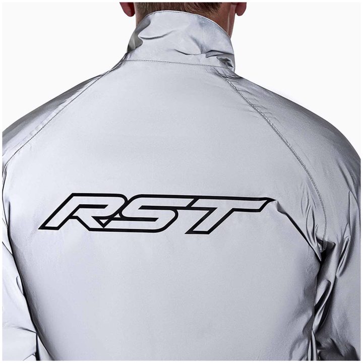 Regnjakke Night Rider Vandtæt Tekstil Sølv RST XL – billede 9