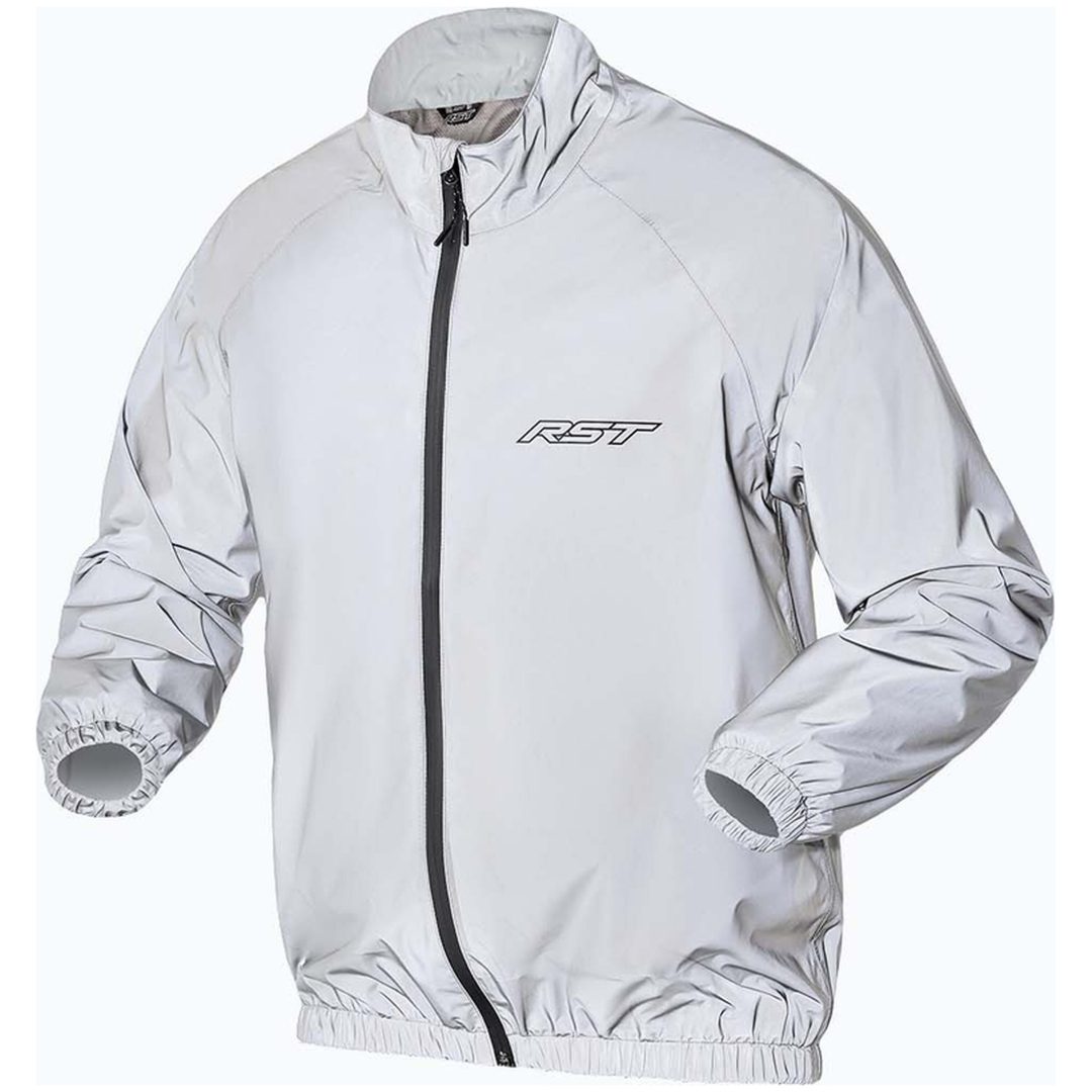 Regnjakke Night Rider Vandtæt Tekstil Sølv RST XL