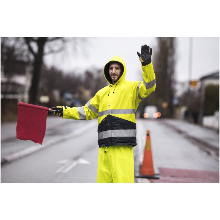 Regnjakke Varsel 1566 Technical Gul/Navy Jobman XXXL – billede 5
