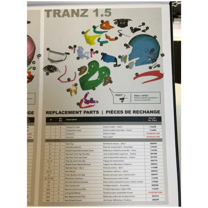 Reservdelssats Tranz 1.5 CKX OS – billede 2
