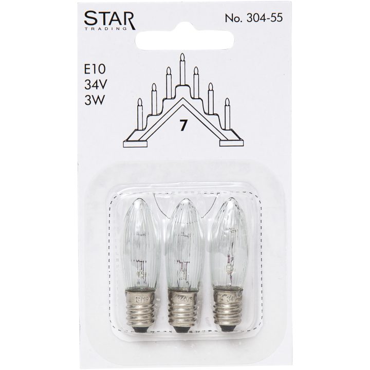 Reservepære 3-pak Sparebulb Transparent Star Trading 3W - 34V – billede 2