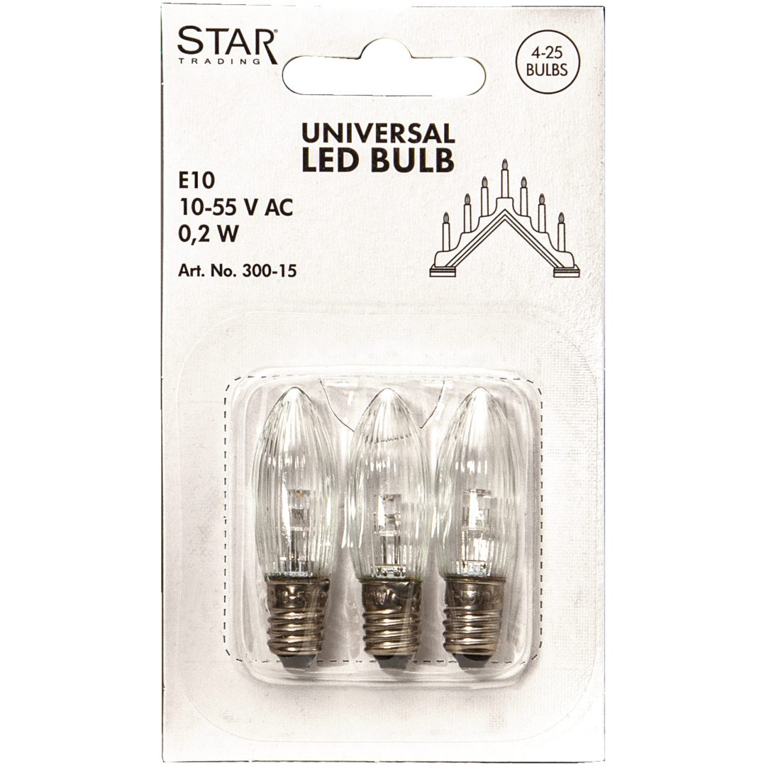 Reservepære 3-pak Sparebulb Universal LED Transparent Star Trading – billede 4