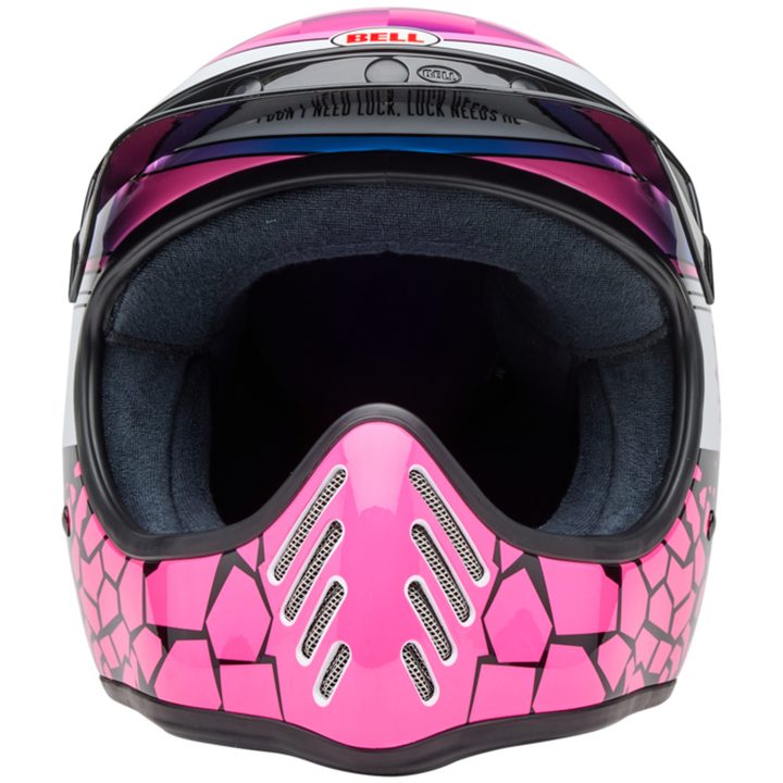 Retro Hjelm Moto-3 Deathspray Blank Rosa/lilla/hvid BELL XL – billede 3