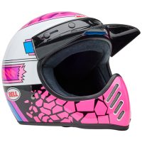 Retro Hjelm Moto-3 Deathspray Blank Rosa/lilla/hvid BELL