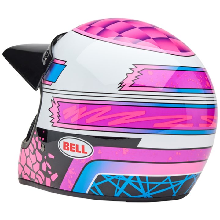 Retro Hjelm Moto-3 Deathspray Blank Rosa/lilla/hvid BELL XL – billede 4