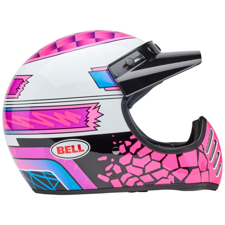 Retro Hjelm Moto-3 Deathspray Blank Rosa/lilla/hvid BELL XL – billede 7