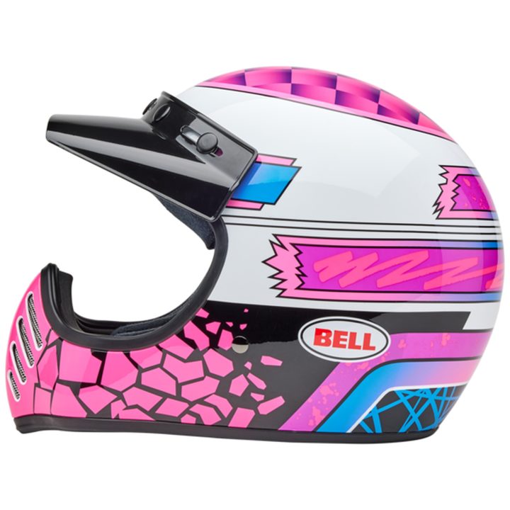 Retro Hjelm Moto-3 Deathspray Blank Rosa/lilla/hvid BELL XL – billede 2