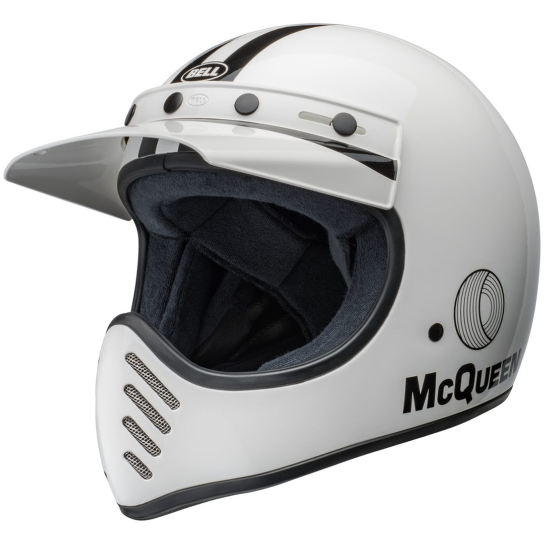 Retro Hjelm Moto-3 Steve Mcqueen Blank Hvid/Sort BELL s