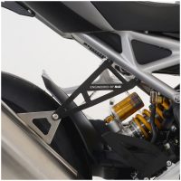R&G RACING Rear Footrest Blanking Plate Kit & Exhaust hangers silver - Triumph Speed Triple RS/RR