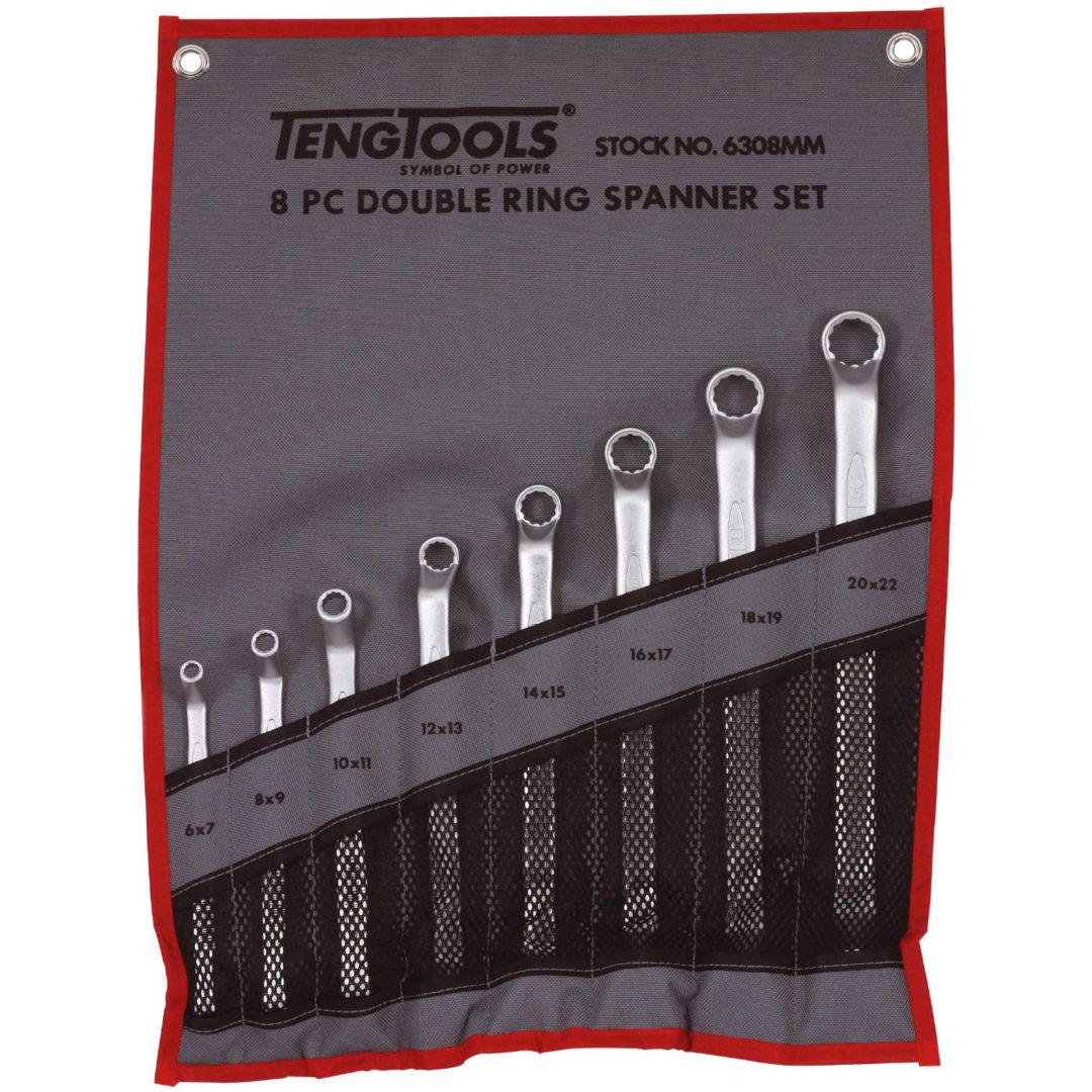 Ringgaffelnøglesæt 6308MM Teng Tools Ringnøglesæt 6-22MM 6308MM – billede 2