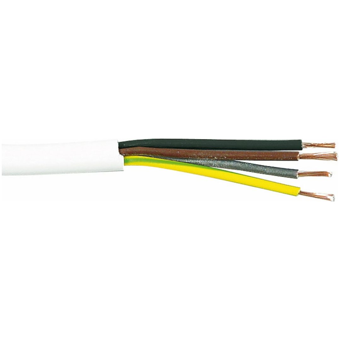 RKK (H05VV-F), 4G1,5 mm², Hvid, R100, 300/500V MALMBERGS