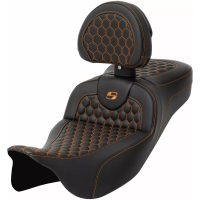 RoadSofa Seat - Honeycomb - Orange Stitch - with Backrest
