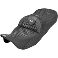 RoadSofa Seat - Honeycomb - White Stitch - without Backrest - Extended Reach - FLH/FLT 08-24