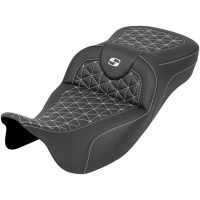 RoadSofa Tri Gripper Seat - Extended Reach - White Stitch - w/o Backrest