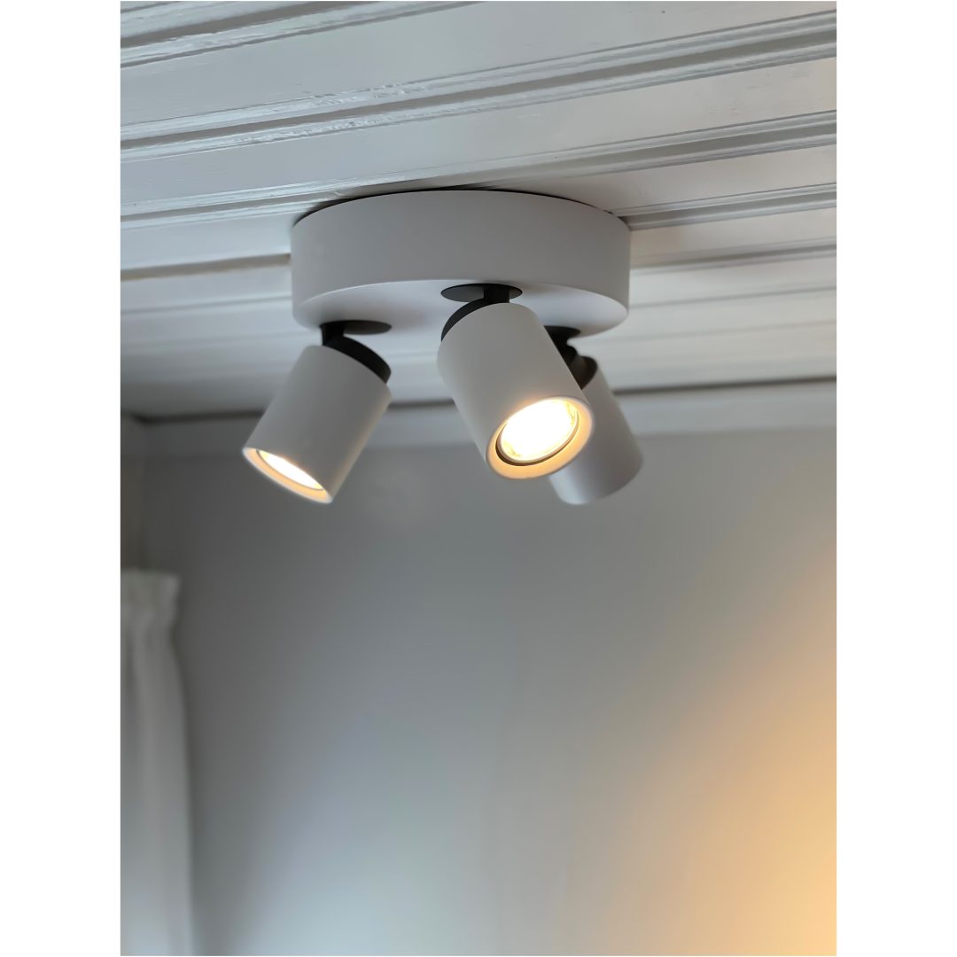 Rollo Loftspot, Rund 3 Hvid ANETA HOME Sokkel GU10 Hvid /Grå – billede 4