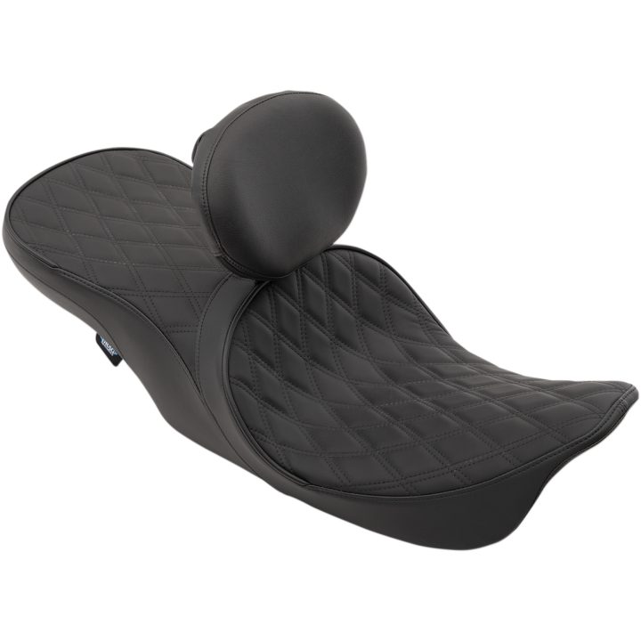 Sadel 2-Up Touring Low Profile Læder Sort DRAG SPECIALTIES – billede 3