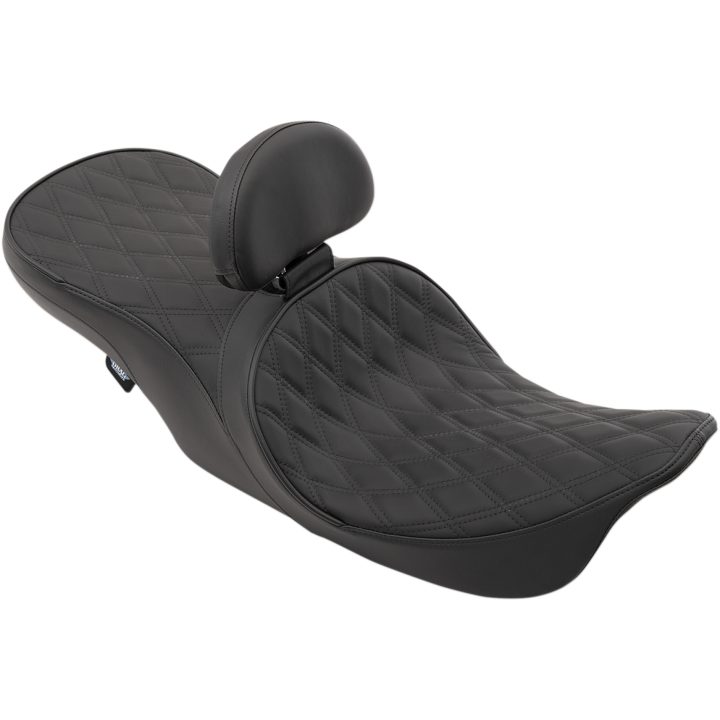 Sadel 2-Up Touring Low Profile Læder Sort DRAG SPECIALTIES – billede 2