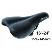 Sadel Junior svart 16"-24" 227x145mm VELO