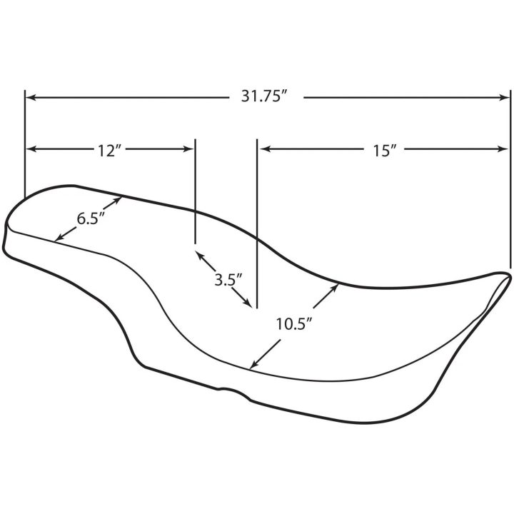 Sadel Spoon-Style Sort DRAG SPECIALTIES Glat – billede 2