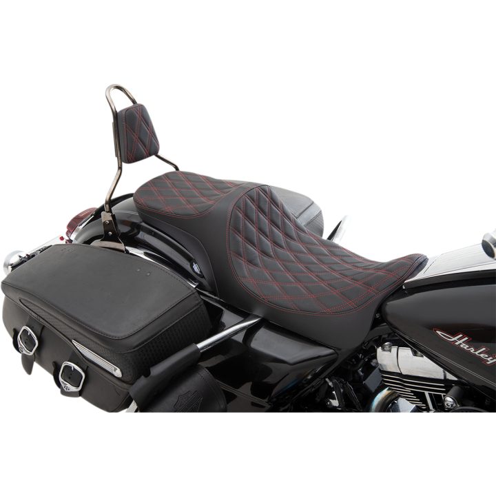 Sæde Extended Reach Predator Iii Sort/rød DRAG SPECIALTIES – billede 2