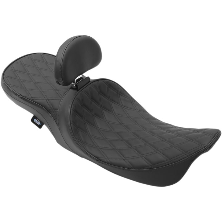 Sæde Low Profile Touring Sort DRAG SPECIALTIES Diamond Stitch – billede 3