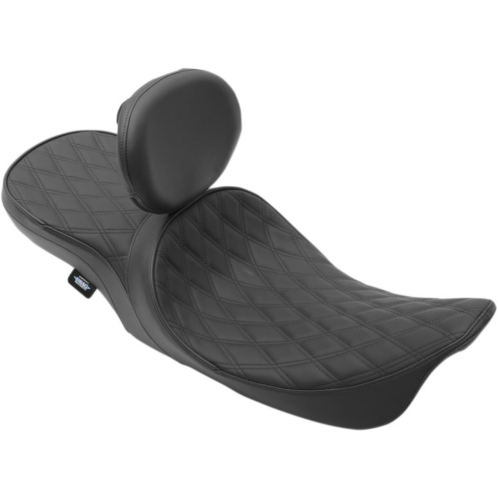 Sæde Low Profile Touring Sort DRAG SPECIALTIES Diamond Stitch – billede 2