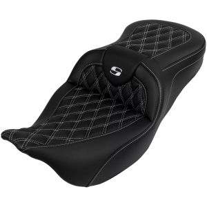 Sæde Roadsofa Lattice Stitch Sort Læder SADDLEMEN