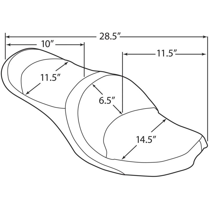Sæde Touring 2-up Double Bucket Vinyl Sort DRAG SPECIALTIES – billede 3