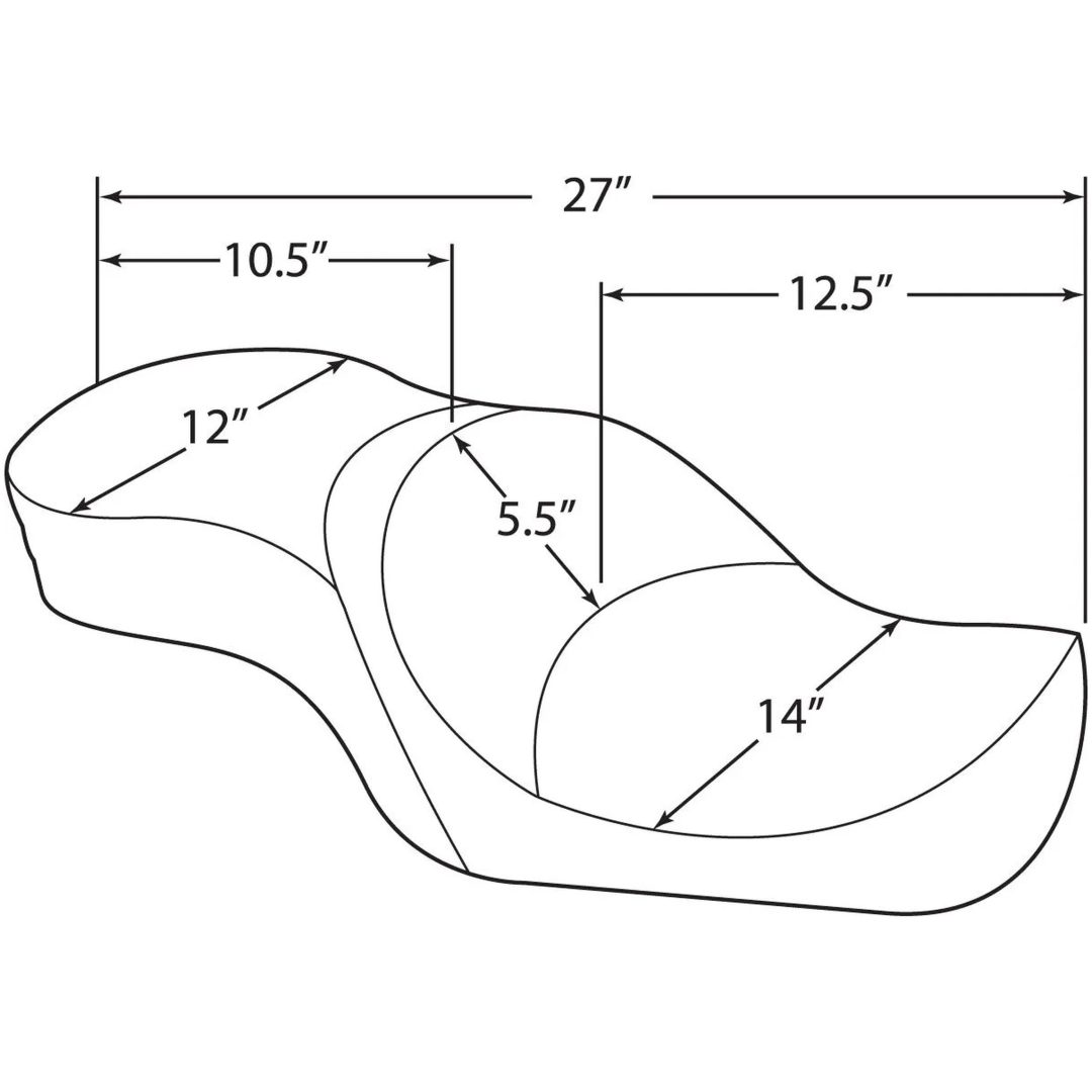 Sæde Wide Low Profile Sort DRAG SPECIALTIES SEAT WIDE LOPRO PILL04+XL – billede 2