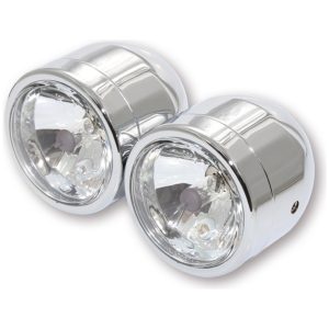 Set with 2 chrome headlights high beam + dipped beam E-gepr. SHIN YO