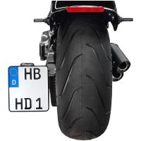Sidemonteret nummerpladeholder med belysning hvid/sort HEINZ BIKES