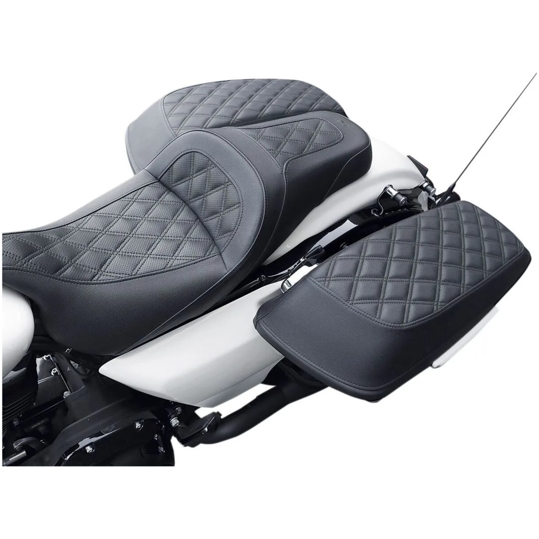 Sidetaske lågdæksel Lattice Stitch Sort SADDLEMEN – billede 2