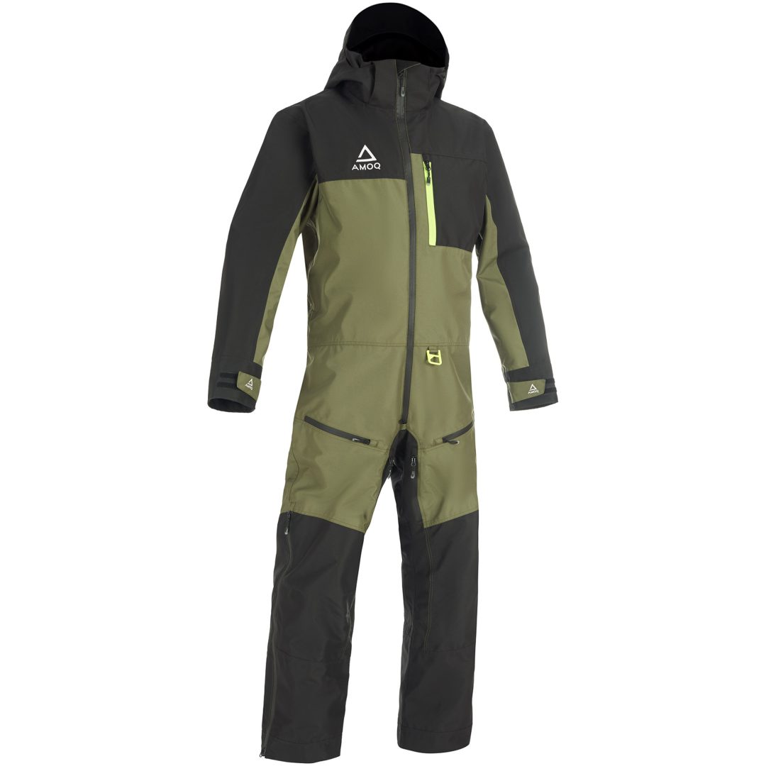 Skidragtoverall Dynamic Sort Militærgrøn Neongul AMOQ XS