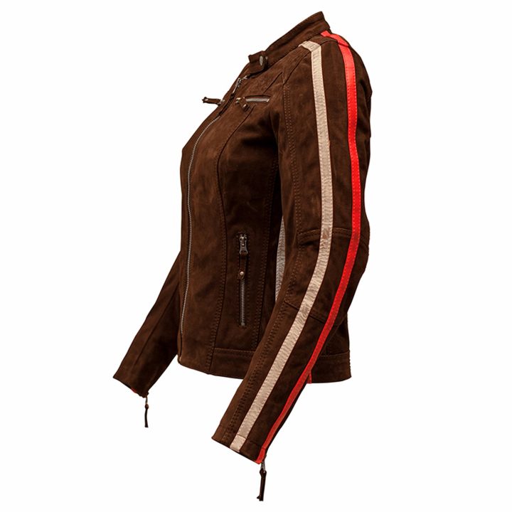Skinnjacka Dam Uma Nubuck Brun Rusty Stitches 40 – billede 4
