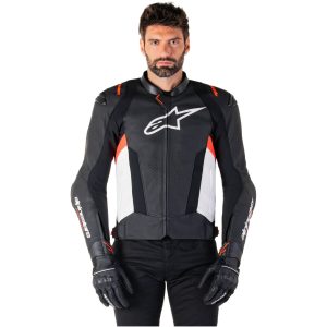 Skinnjacka Missile v3 Svart/Vit/Röd Fluo, 58 Alpinestars