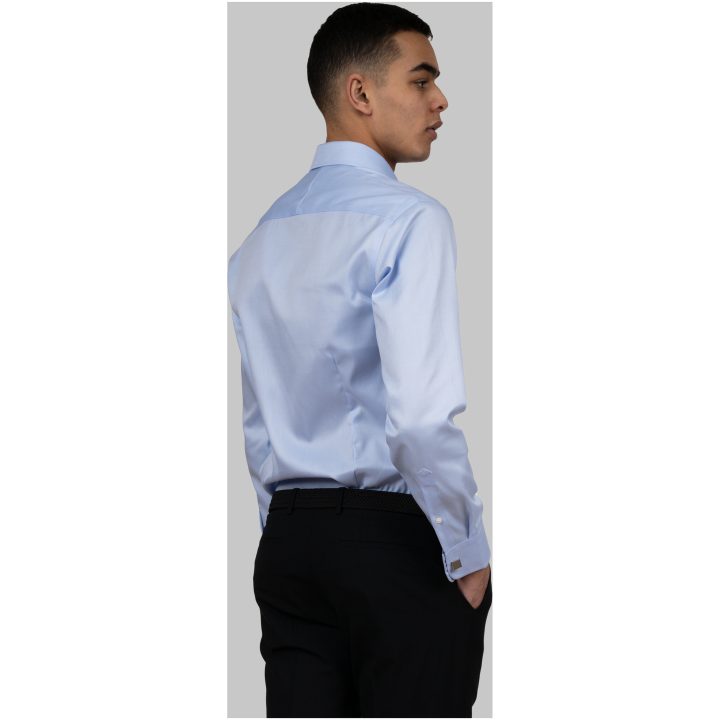 Skjorta BB Twill 60 Slim Himmelsblå J.Harvest & Frost XS – billede 7
