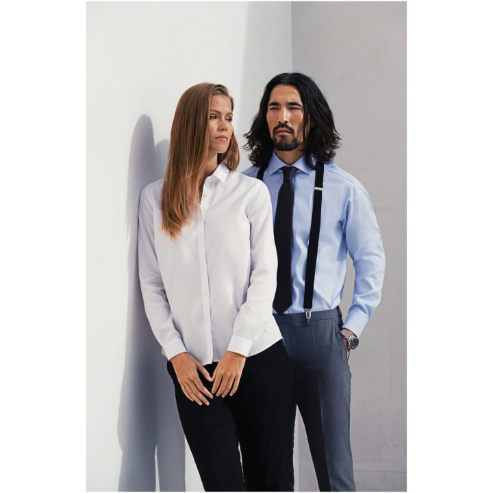 Skjorta Dam GB01 Twill Relaxed Himmelsblå J.Harvest & Frost XS/34 – billede 6