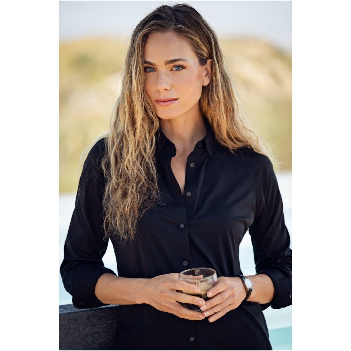 Skjorta Dam Interlock Knit Contemporary Svart J.Harvest & Frost XS/34 – billede 6