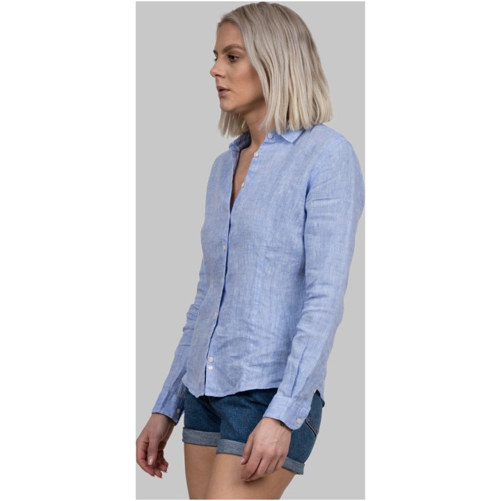 Skjorta Dam Linen IB33 Himmelsblå J.Harvest & Frost XS – billede 12