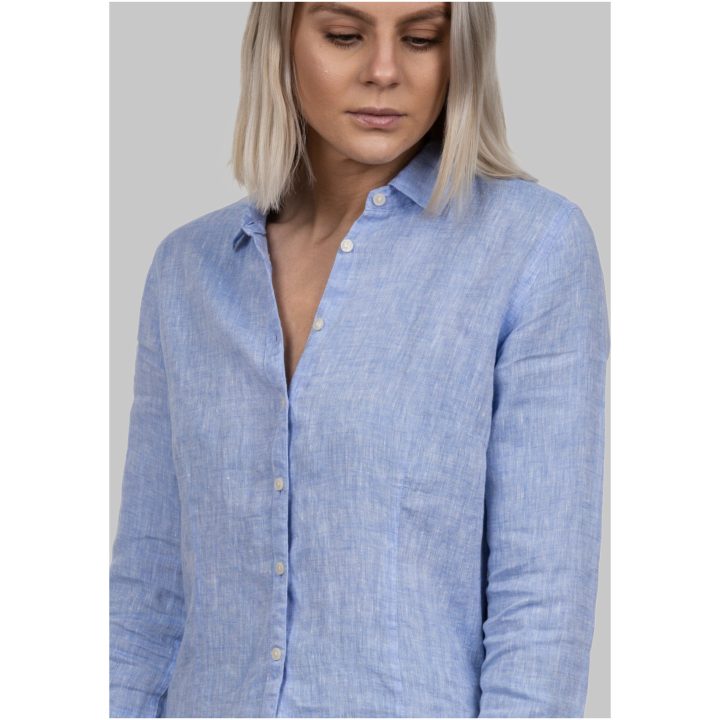 Skjorta Dam Linen IB33 Himmelsblå J.Harvest & Frost XS – billede 7