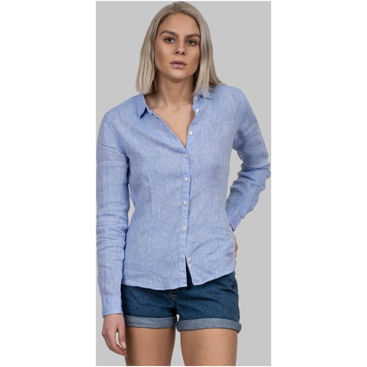 Skjorta Dam Linen IB33 Himmelsblå J.Harvest & Frost XS – billede 8