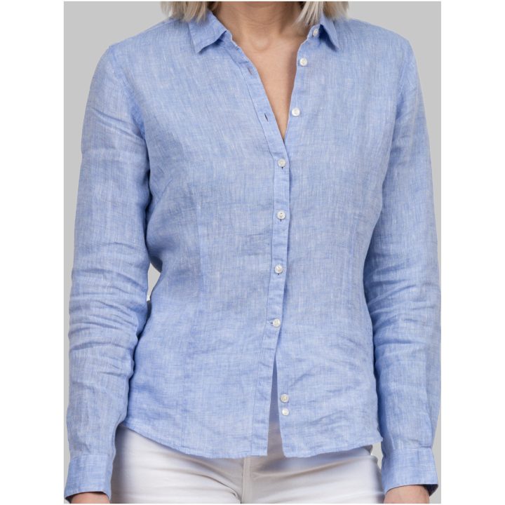 Skjorta Dam Linen IB33 Himmelsblå J.Harvest & Frost XS – billede 10