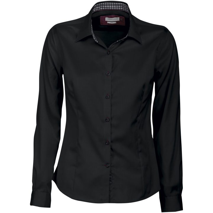 Skjorta Dam RB20 Twill Svart/röd J.Harvest & Frost XS – billede 4