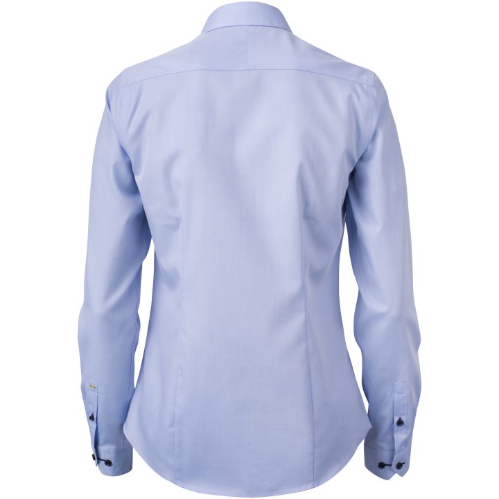 Skjorta Dam YB51 Twill Himmelsblå/marinblå J.Harvest & Frost XS – billede 3