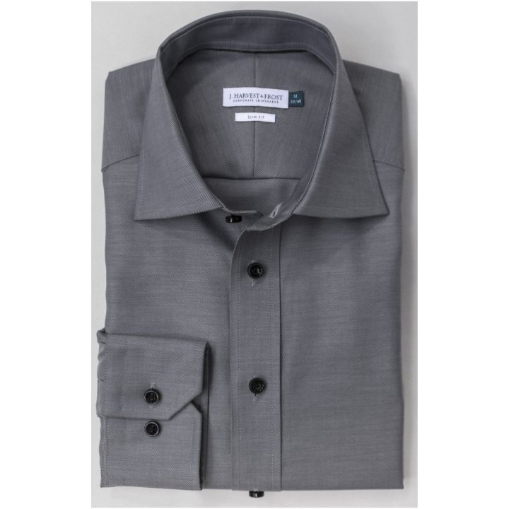 Skjorta GB01 Twill Slim Grå J.Harvest & Frost XS – billede 5