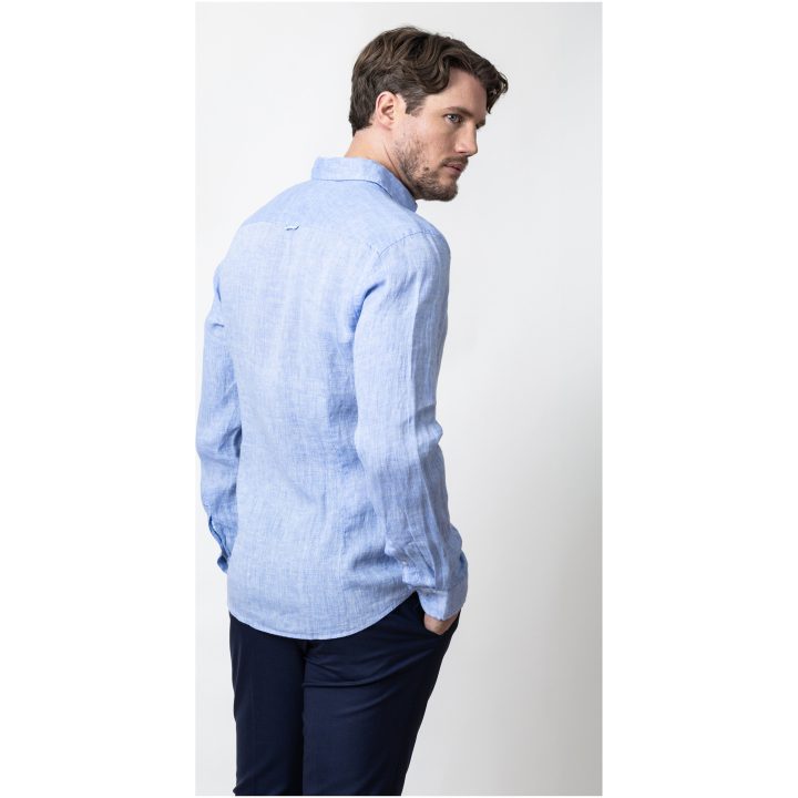 Skjorta IB33 Linen Regular Himmelsblå J.Harvest & Frost s – billede 7